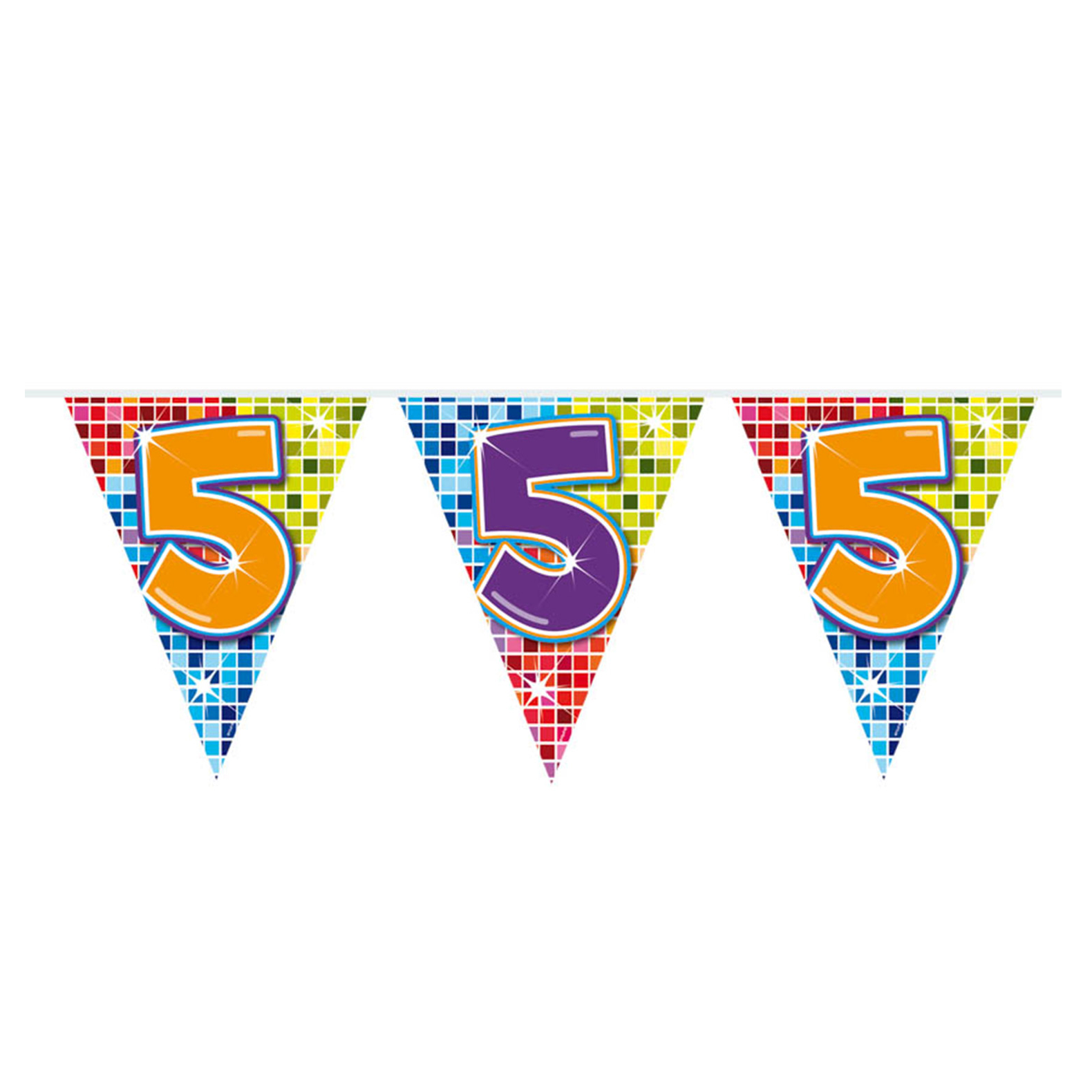 Vlaggetjes slingers 5 jaar leeftijd