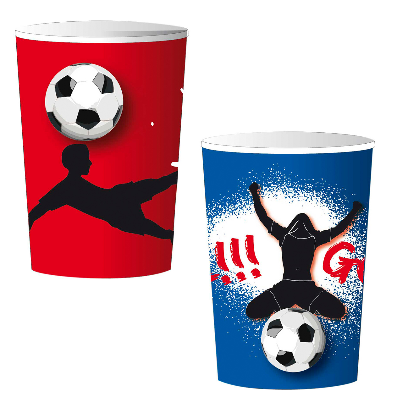 voetbal thema drinkbekers papier Papieren bekertjes voetbal thema feestje