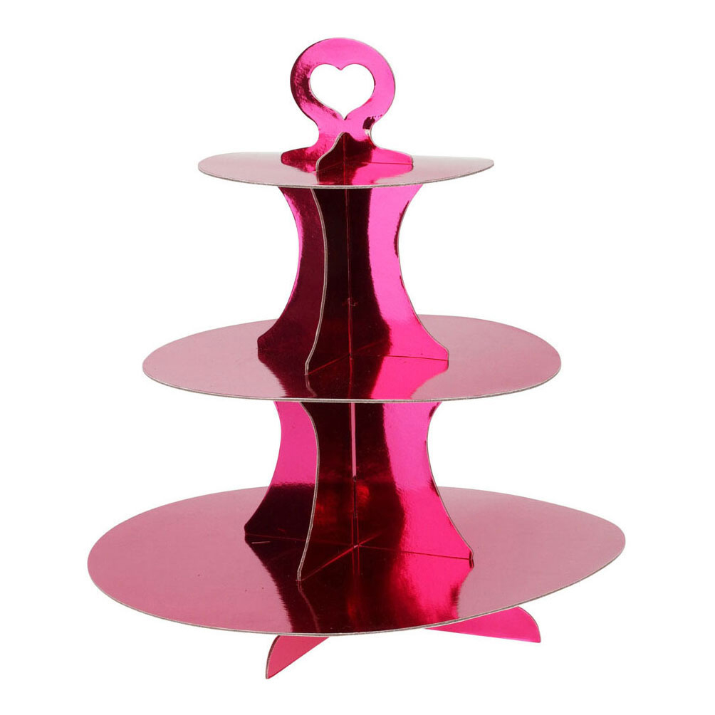 Feestversiering roze etagere kinderfeestje babyshower Roze etagere babyshower feestversiering