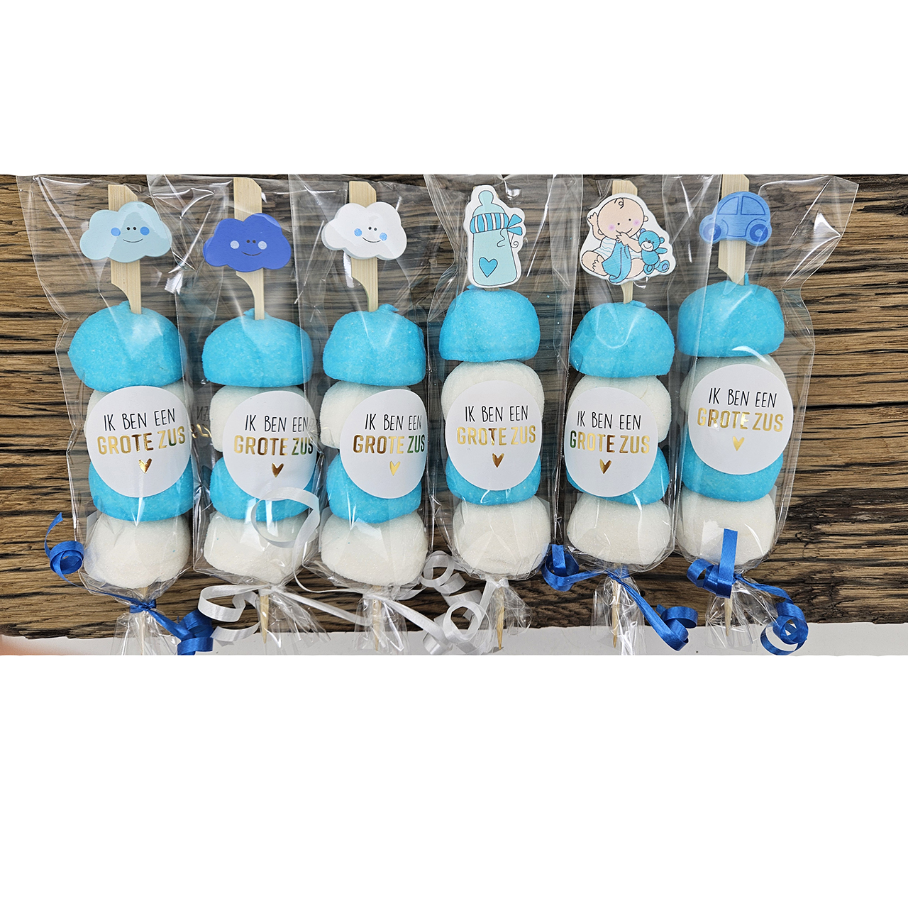 Spekbol geboorte traktatie jongen blauw