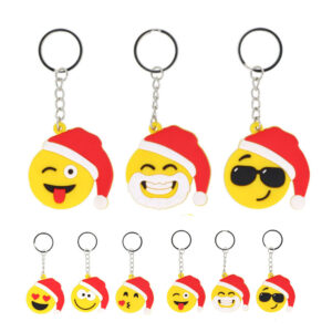 Smiley kerstmist sleutelhangers emoji traktatie cadeautje