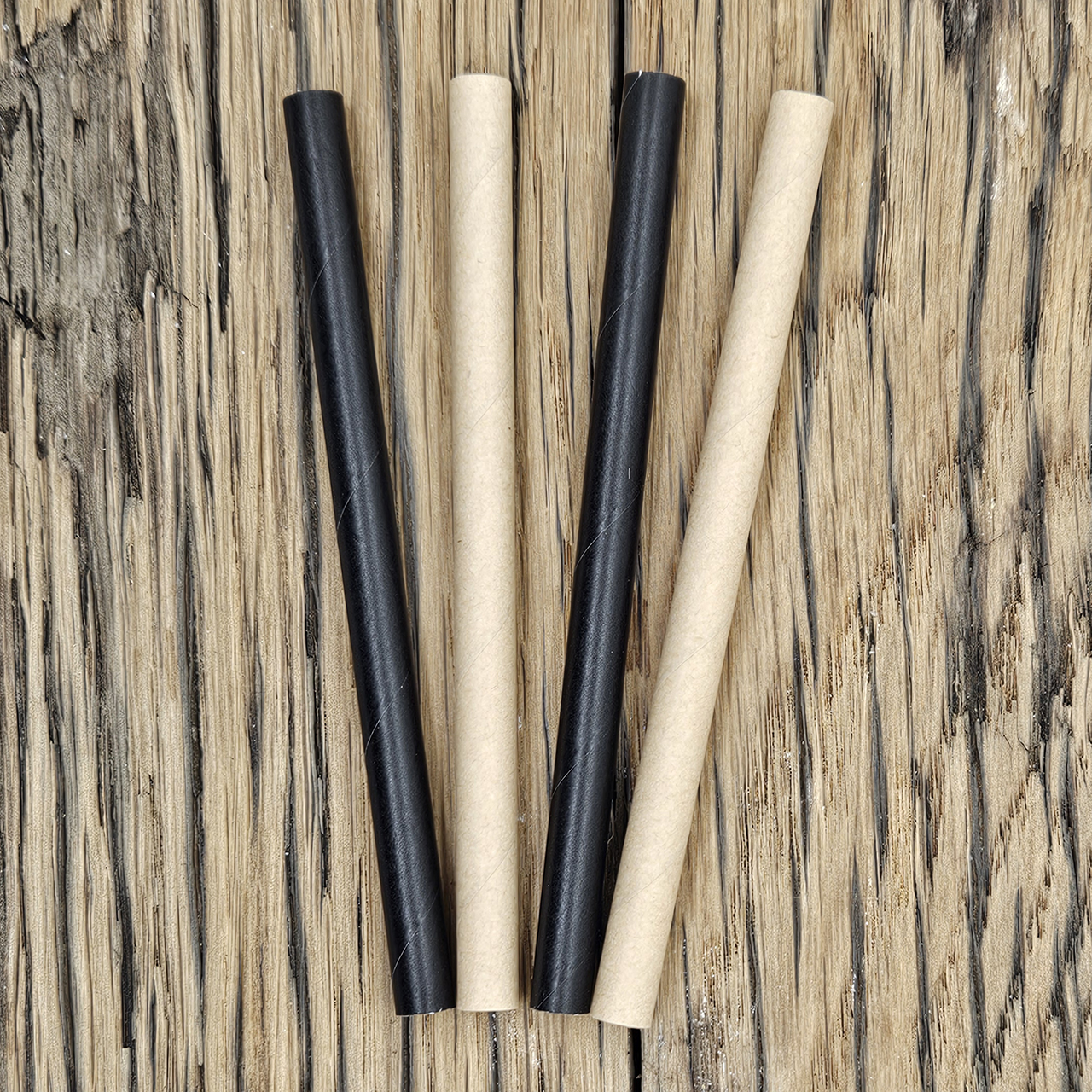 Papieren rietjes zwart kraft mix Zwart kraft rietjes mix papier