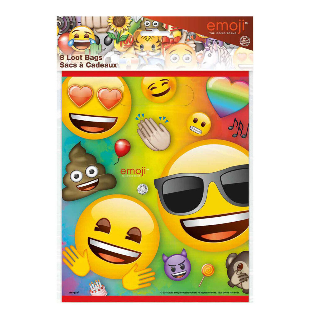 Plastic traktaties zakjes emoji thema