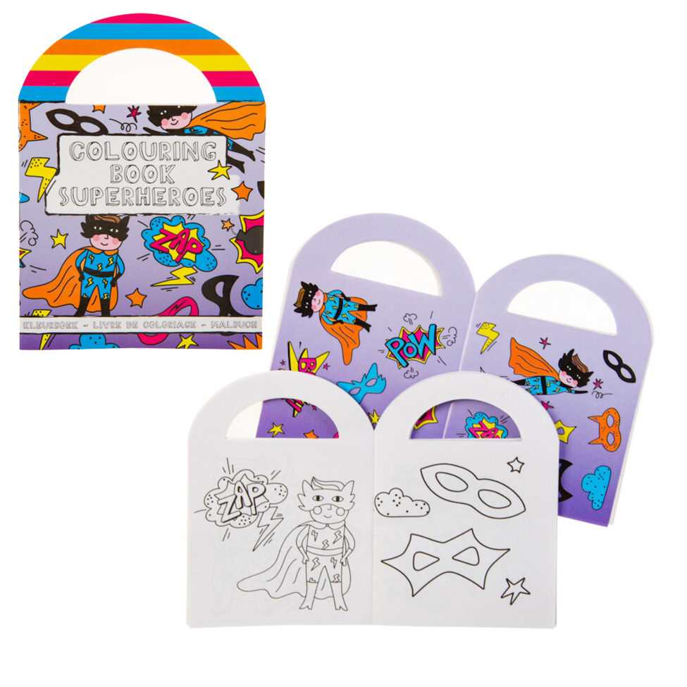 Superheld uitdeelcadeautjes kleur en sticker boekjes