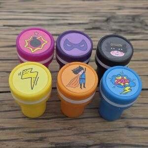 Super hero stempel traktatie cadeautje